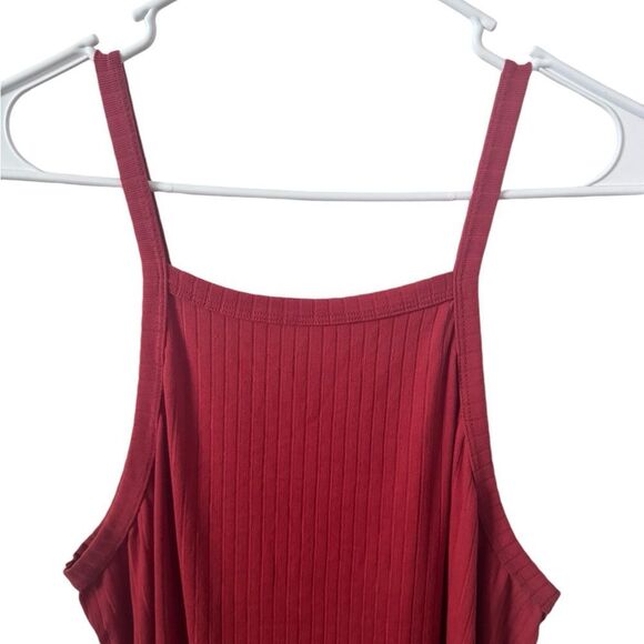 Love J Burnt Orange Ribbed Sleeveless Bodycon Maxi Dress Size 1XL - Picture 3 of 9